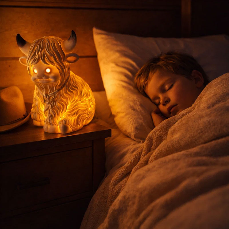 🐮 The Cozy Highland Glow: Highland Cattle Lamp