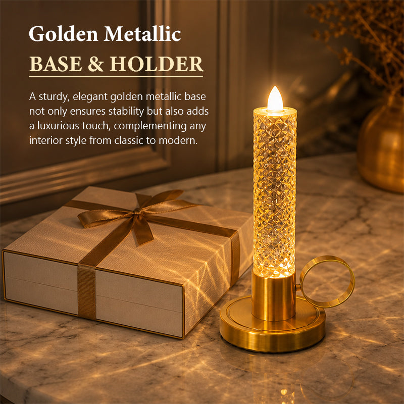 Elegant LED Bubble Candle Lamp – Gold-Tone Flameless Table Lamp for Bedroom, Dining Table & Cosy Home Decor