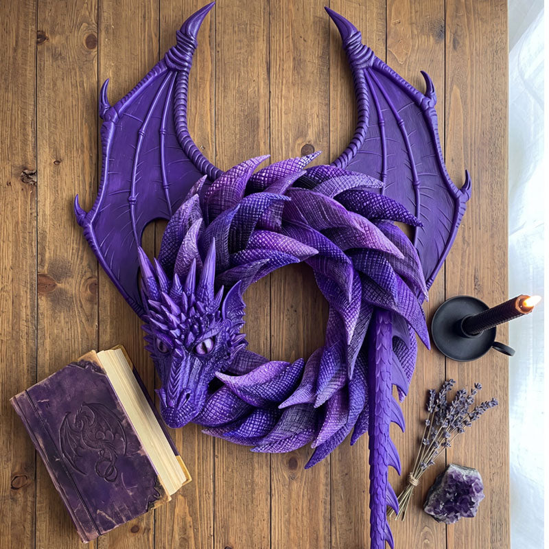 Handmade Dragon Wreath – Fantasy Gothic Wall & Door Decor for Dragon Lovers