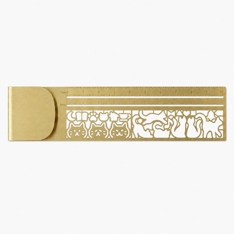 Cat Template Multi-Functional Bookmark Ruler – Metal Cat Bookmark with Ruler Markings for Reading, Journaling & Study Notes