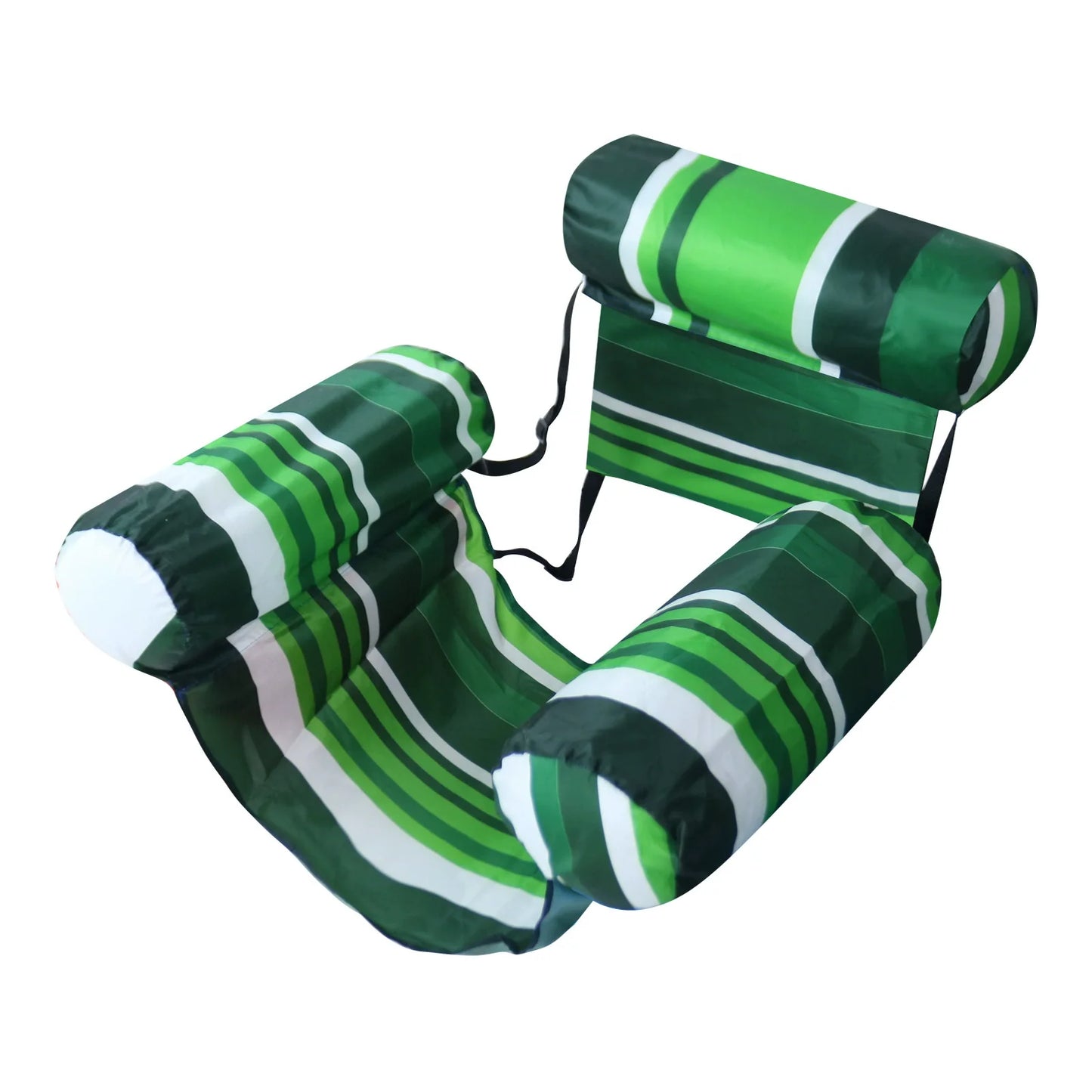 🏖️Inflatable Pool Floating Chair – Tropical Leaf PVC Pool Lounger with Backrest & Cup Holder for Summer Holidays