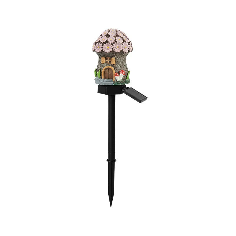 Solar Fairy-Tale Mushroom Cottage Garden Light – Warm Glow Outdoor Decor for Flower Beds & Pathways