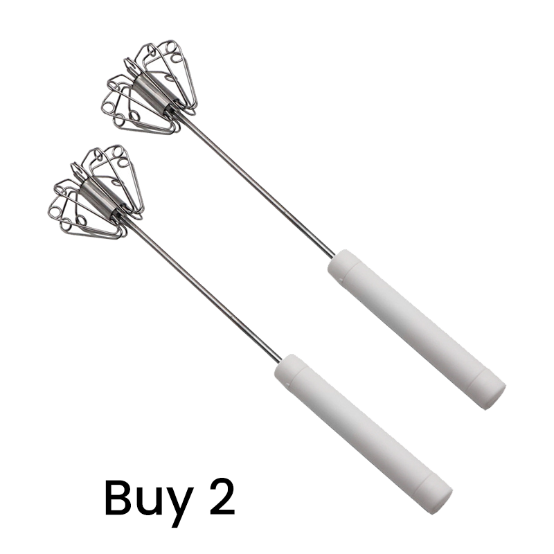 Semi-Automatic Manual Turbo Whisk – Press-to-Spin Egg Beater for Eggs, Sauces & Milk Foam