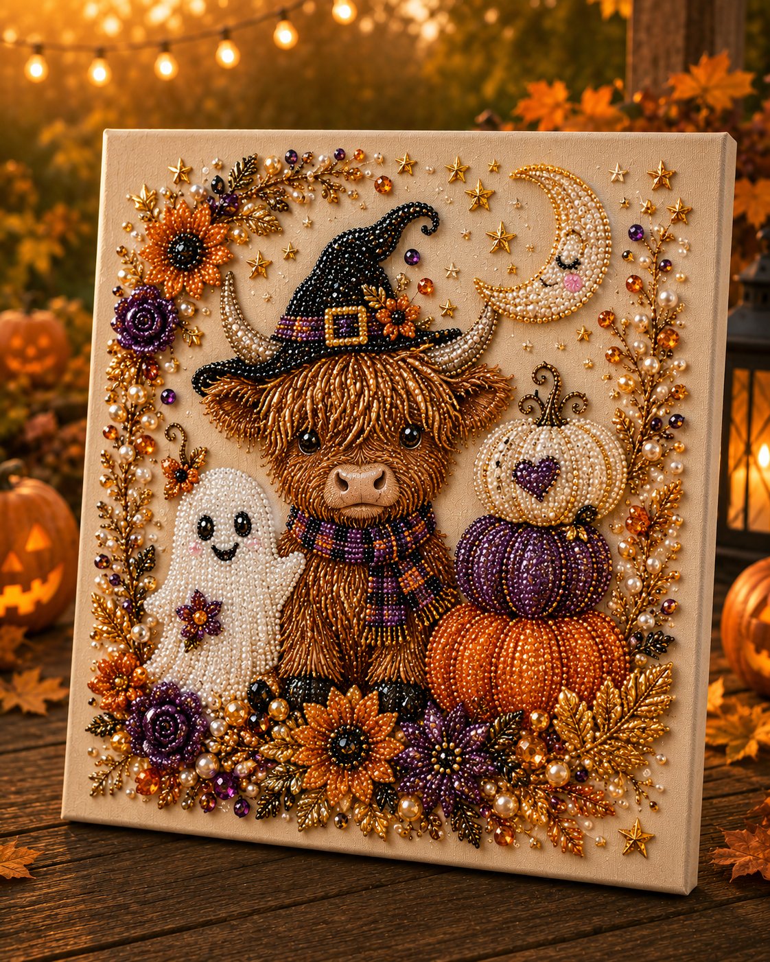 👻✨ Halloween Pearl Art DIY Kit – Spooky-Cute Ghost & Pumpkin Bead Painting Craft for Fall Decor