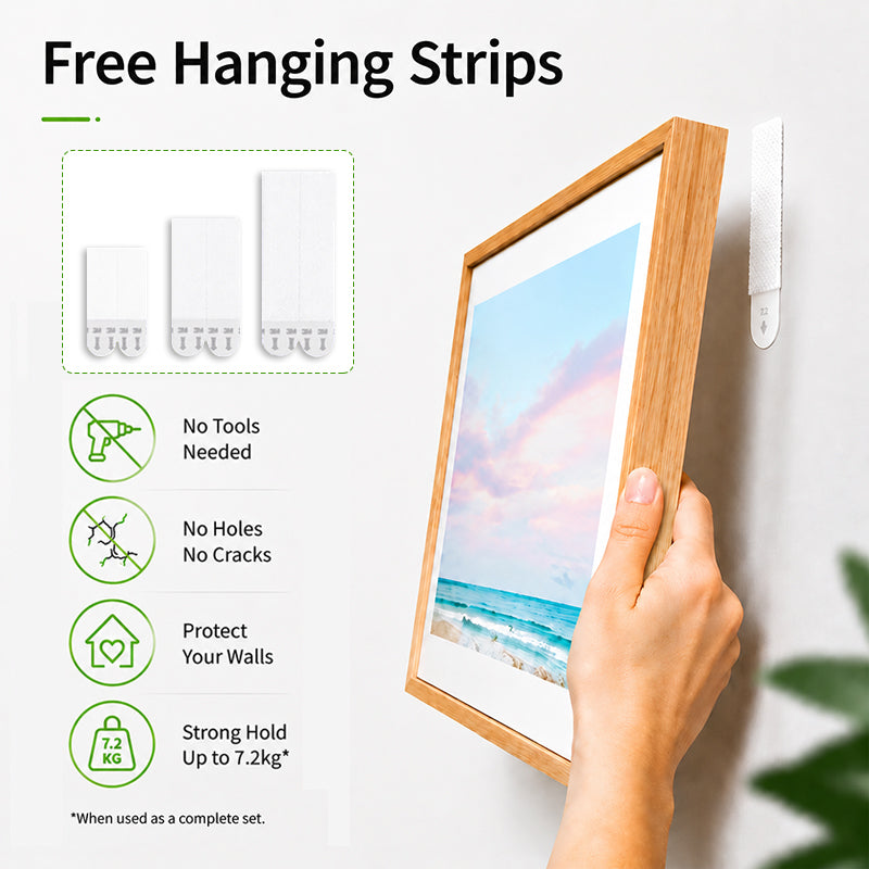 Damage-Free Style Hanging Strips Refill Pack – No-Drill Adhesive Strips for Frames & Wall Decor