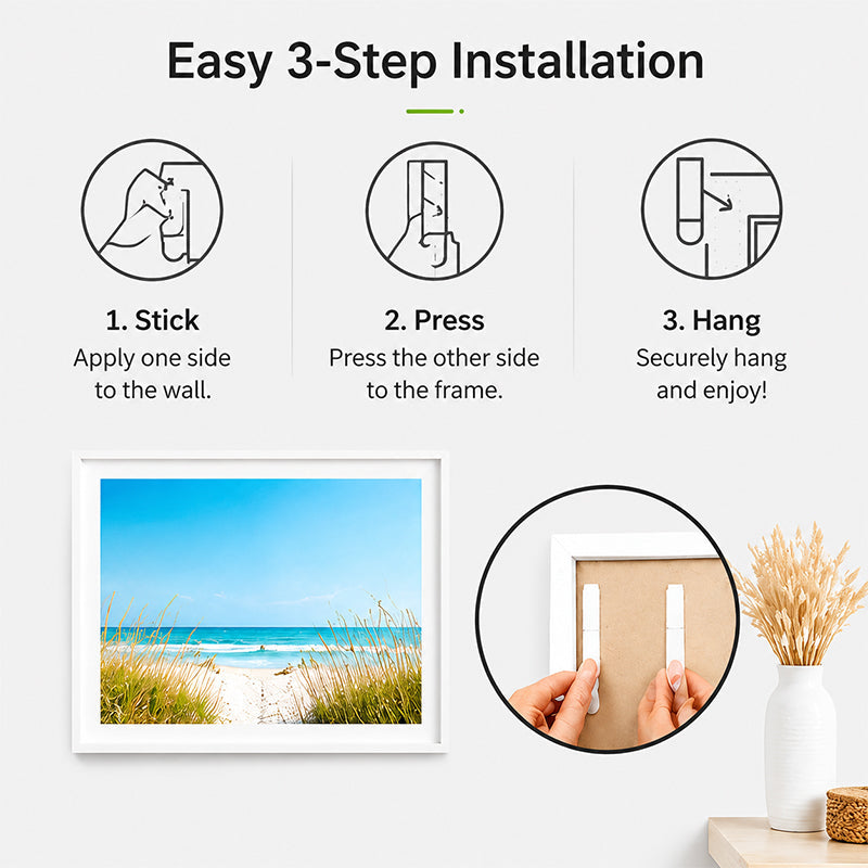 Damage-Free Style Hanging Strips Refill Pack – No-Drill Adhesive Strips for Frames & Wall Decor