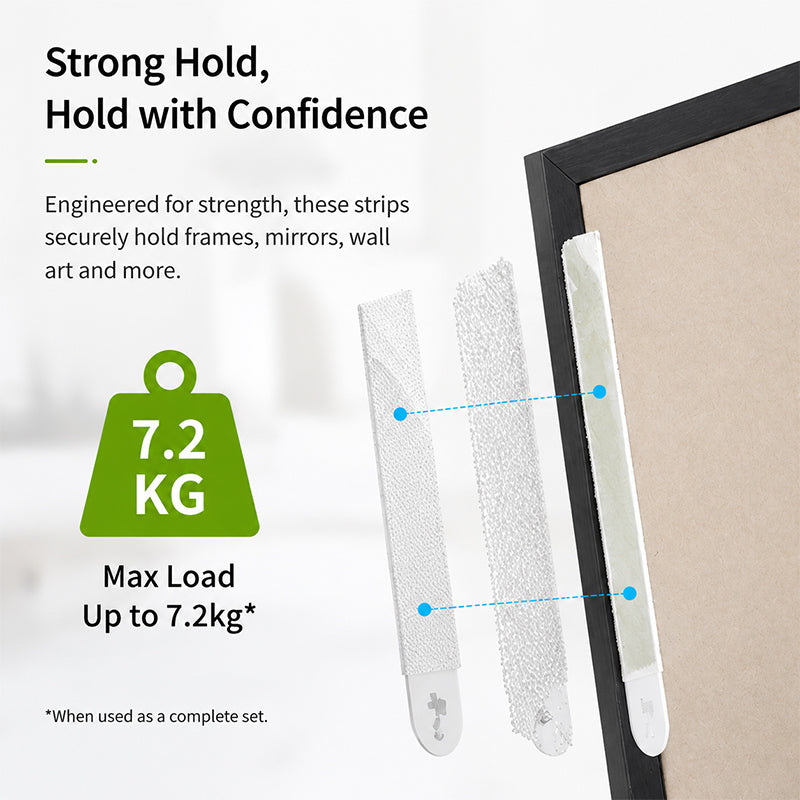 Damage-Free Style Hanging Strips Refill Pack – No-Drill Adhesive Strips for Frames & Wall Decor