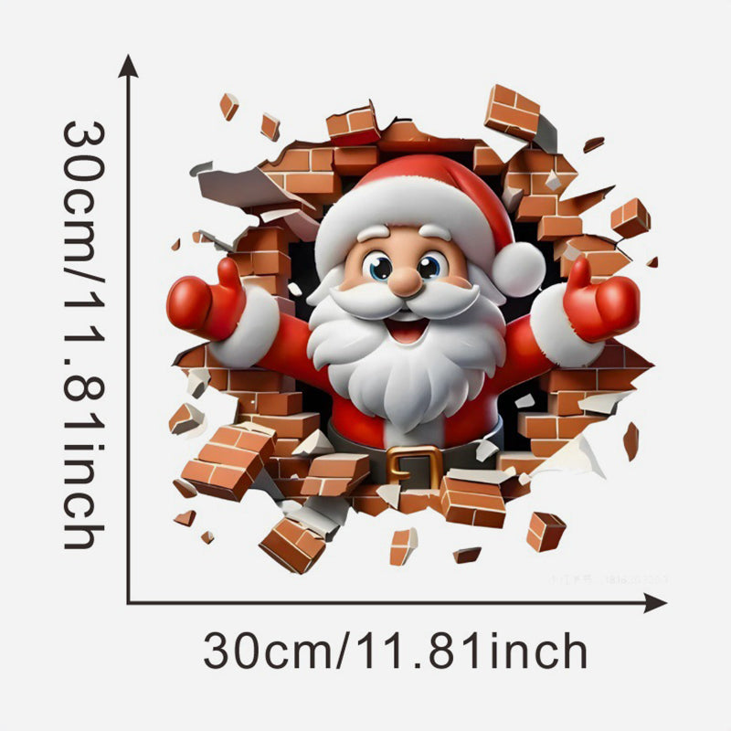 3D jultomtens släde väggklistermärke