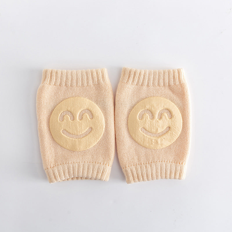 2026 Summer Collection: Soft Terry Baby Crawling Knee Pads & Elbow Protectors with Cute Smile Faces