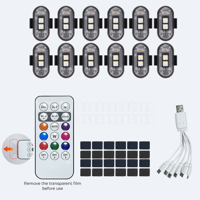 🚗 Car Ambient Light with Velcro Mount