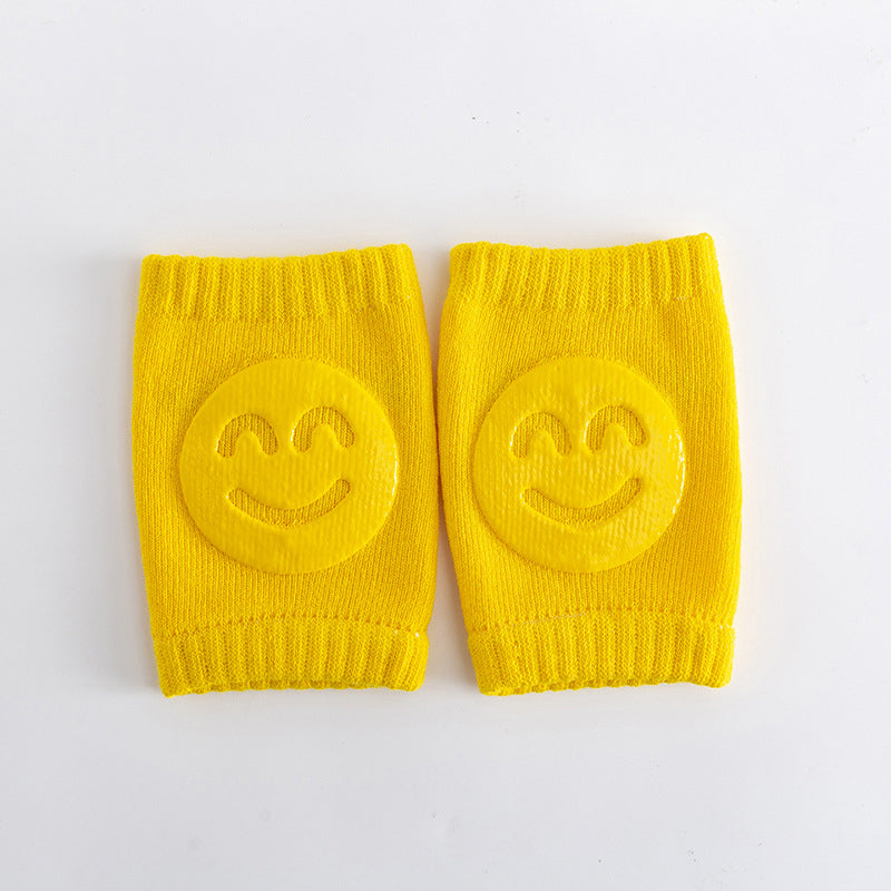 2026 Summer Collection: Soft Terry Baby Crawling Knee Pads & Elbow Protectors with Cute Smile Faces