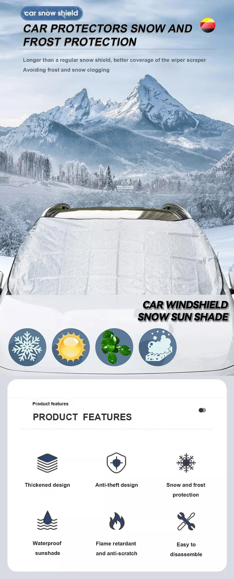 Magnetiskt snöskydd för bilen