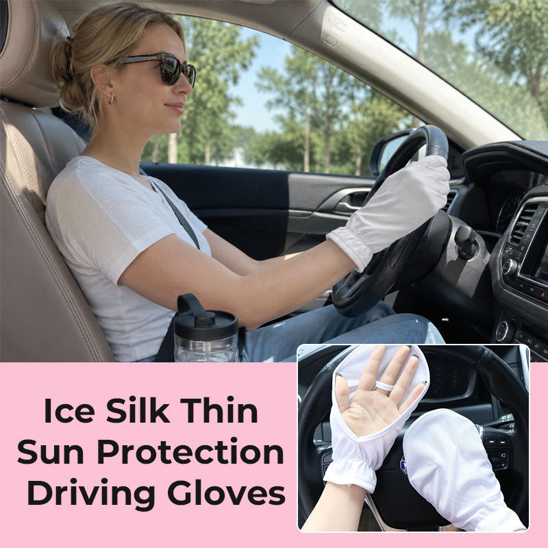 Ice Silk Fingerless Driving Gloves – Lightweight Sun Coverage Gloves for Summer Driving & Travel