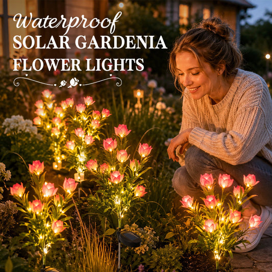🌸Solar Gardenia Flower Lights – LED Simulation Bloom Lamps for Garden, Pathway & Patio Decor