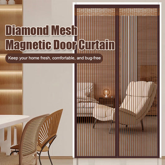 Diamond Mesh Magnetic Door Curtain