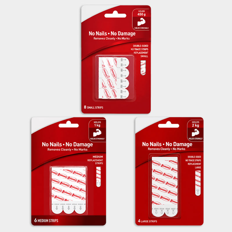 Damage-Free Style Hanging Strips Refill Pack – No-Drill Adhesive Strips for Frames & Wall Decor