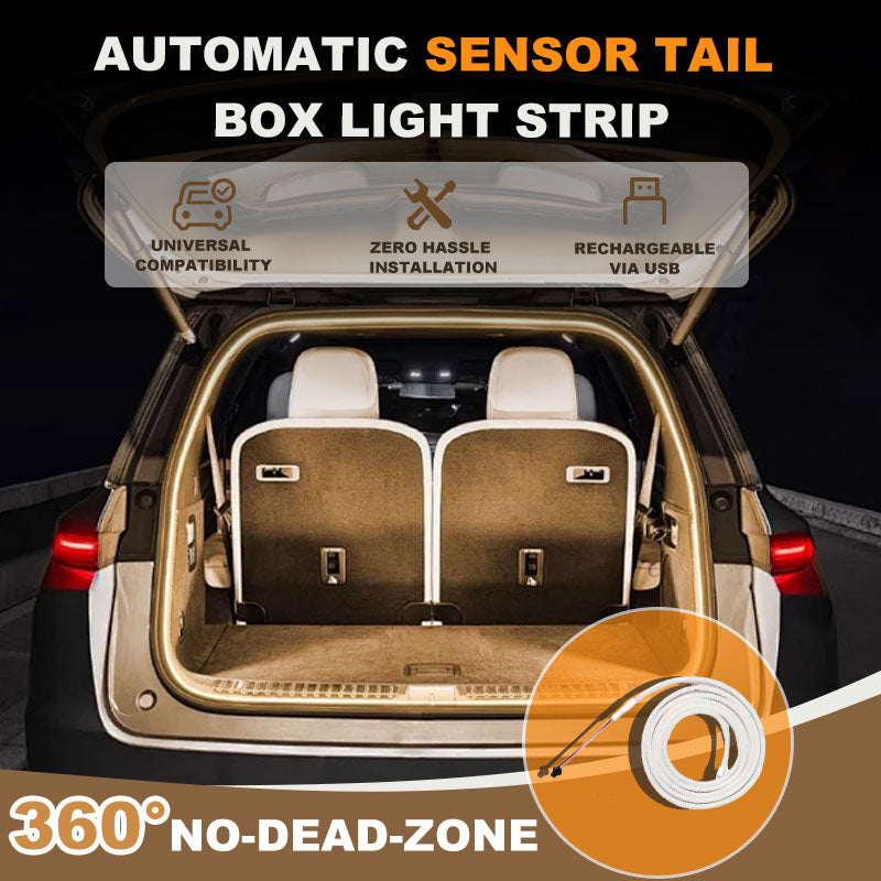 Automatic Sensor Car Boot Light Strip - Rechargeable LED Trunk Light for Hands-Free Night Lighting