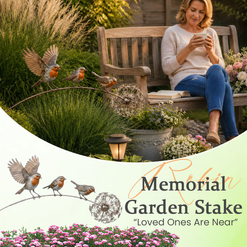 Robin Memorial Garden Stake – “Loved Ones Are Near”