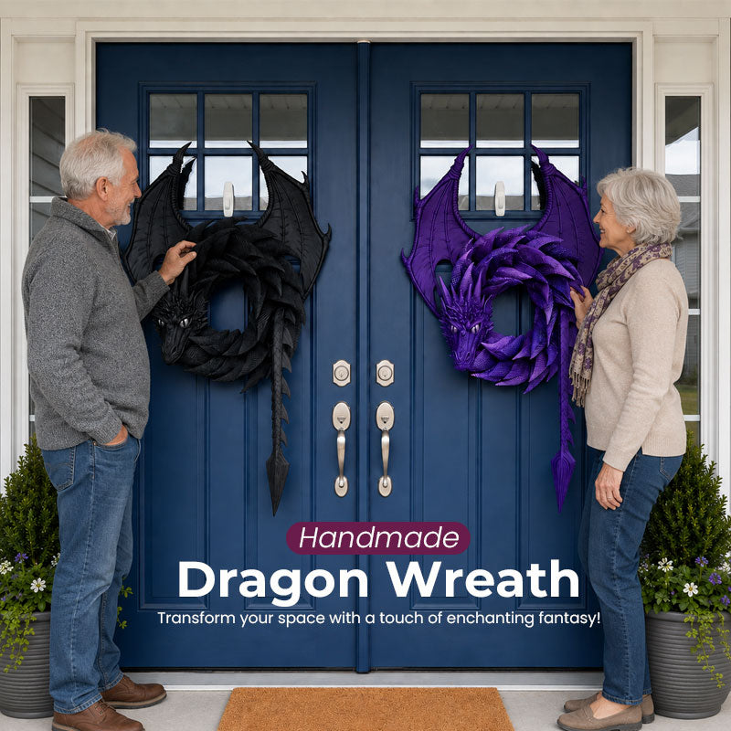Handmade Dragon Wreath – Fantasy Gothic Wall & Door Decor for Dragon Lovers