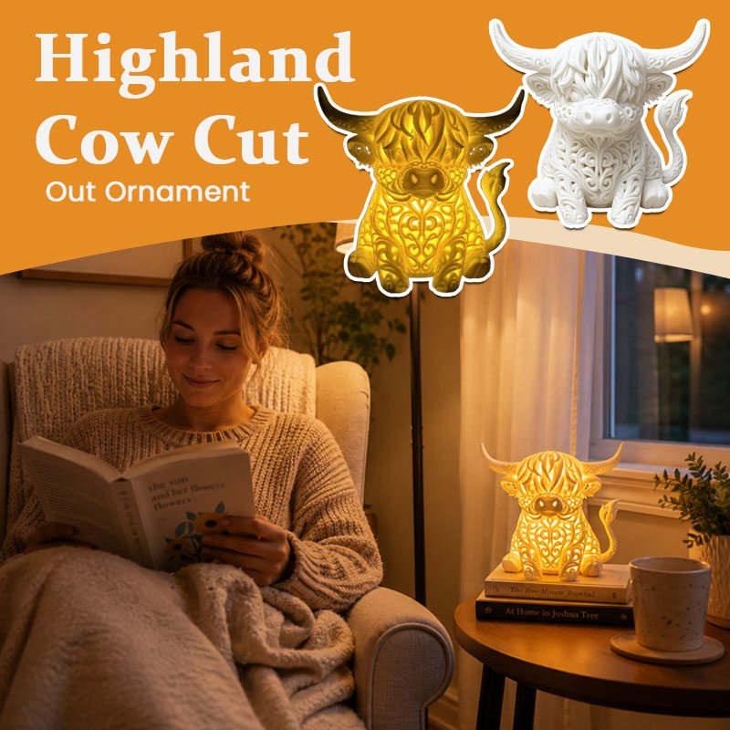 Hollow-Out Highland Cow Ornament