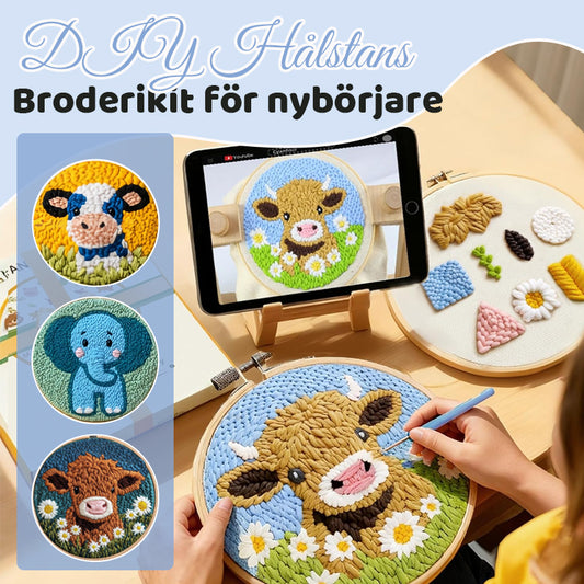 DIY Hålslagningssats för nybörjare - Söt djurbroderi