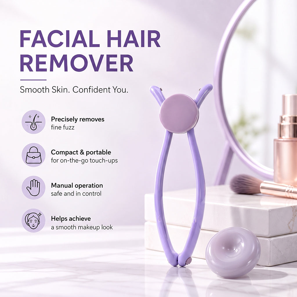 Manual Facial Threading Hair Remover – Cotton Thread Epilator Tool for Upper Lip, Chin & Fine Facial Hair