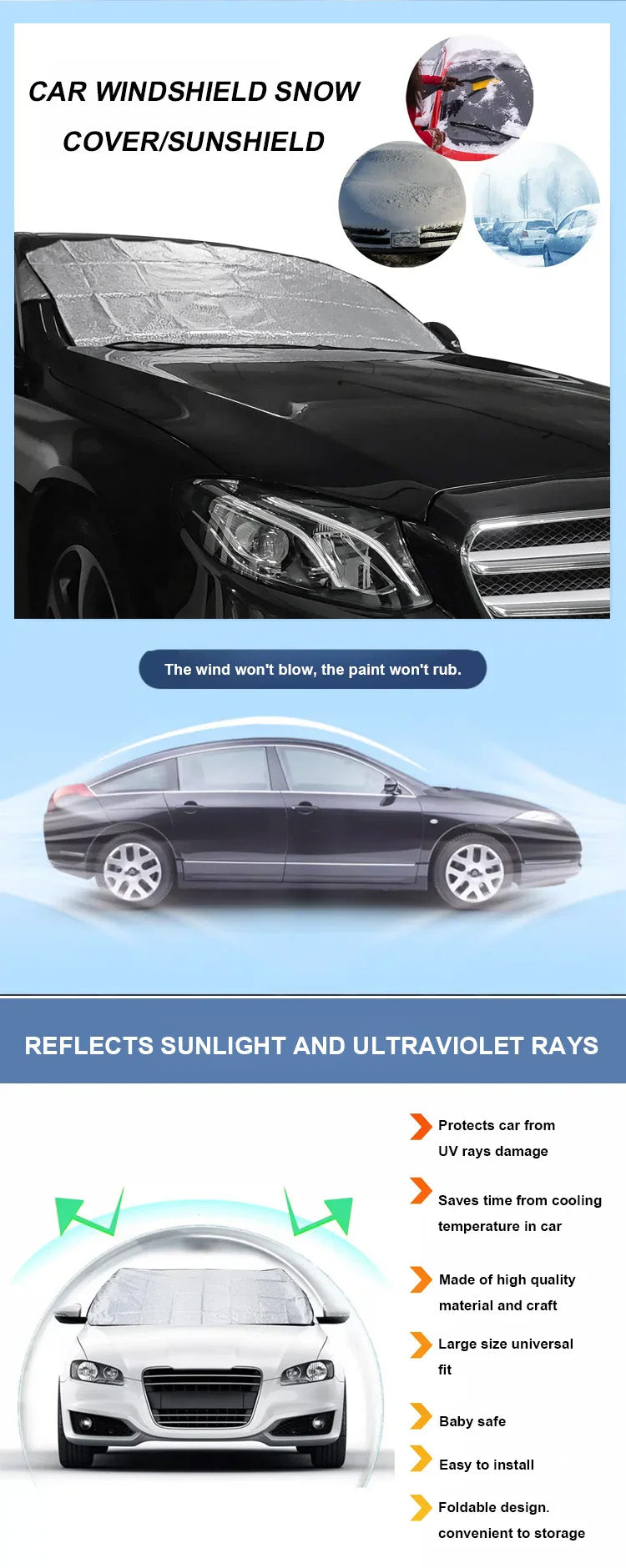 Magnetiskt snöskydd för bilen