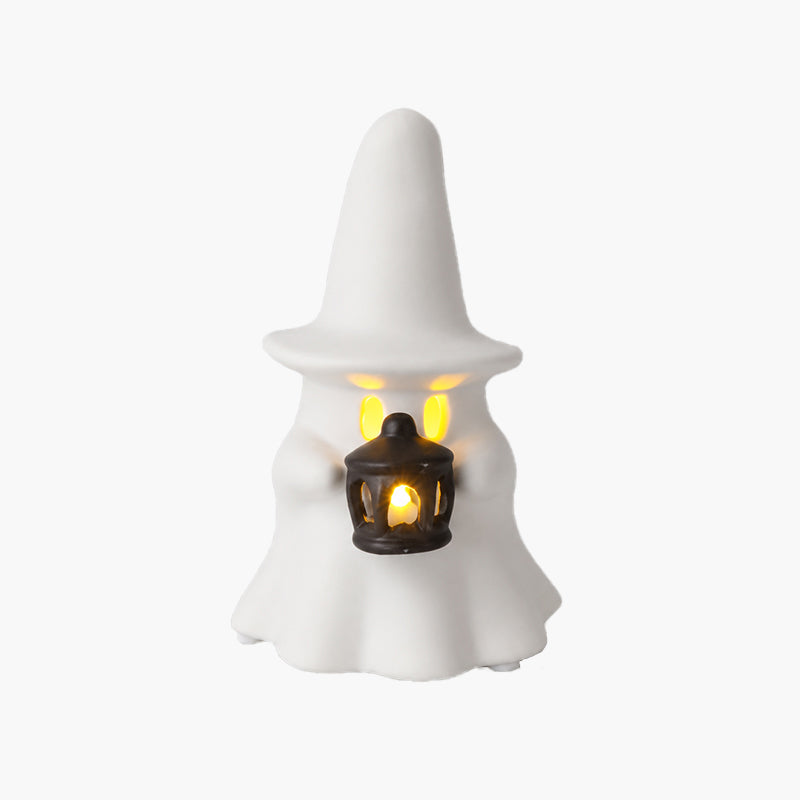 Luminous Ghost Ornament Set – Cute LED Halloween Tabletop Decor for Mantel, Shelf & Tiered Tray