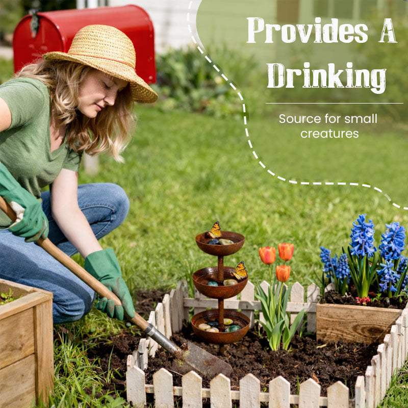 🌧️ Rainwater collector – plant support🐦 Metal garden ornament