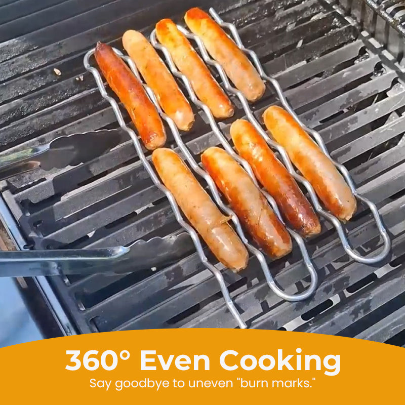 🌭 [Grill Master Essential] BBQ Sausage Roller Rack | No More Burnt Hot Dogs! 🔥✨