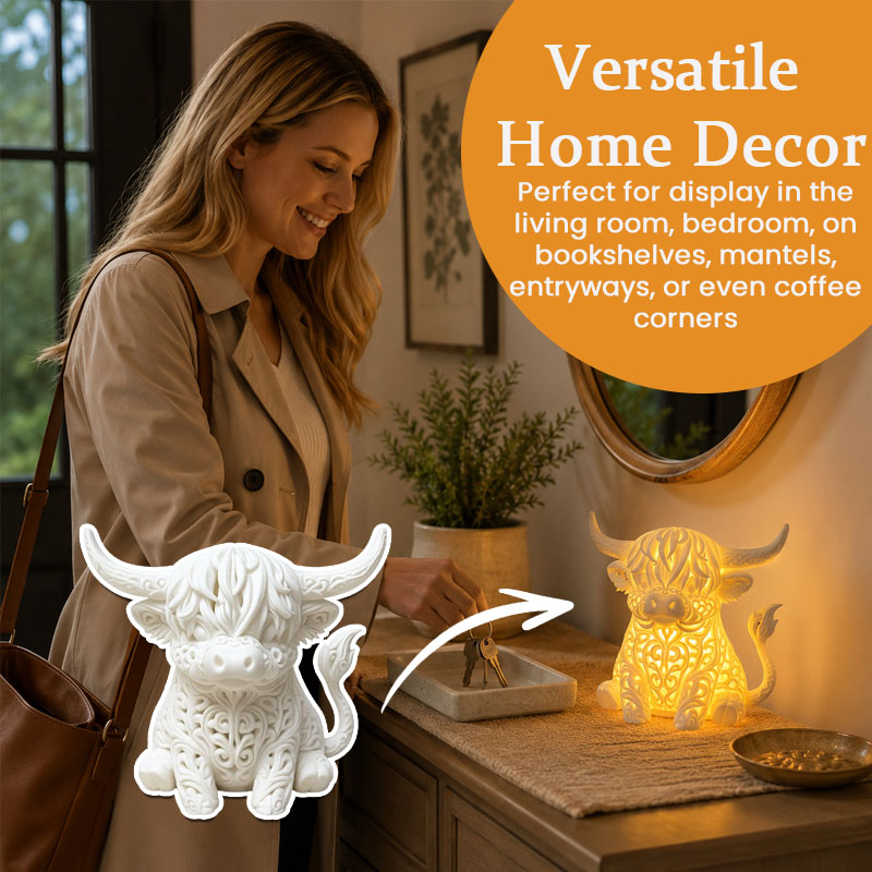 Hollow-Out Highland Cow Ornament