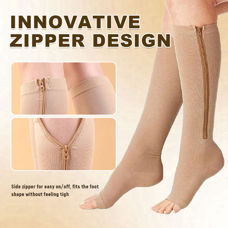 Comfortable support for long days on your feet. Easy to zip on, easy to take off.