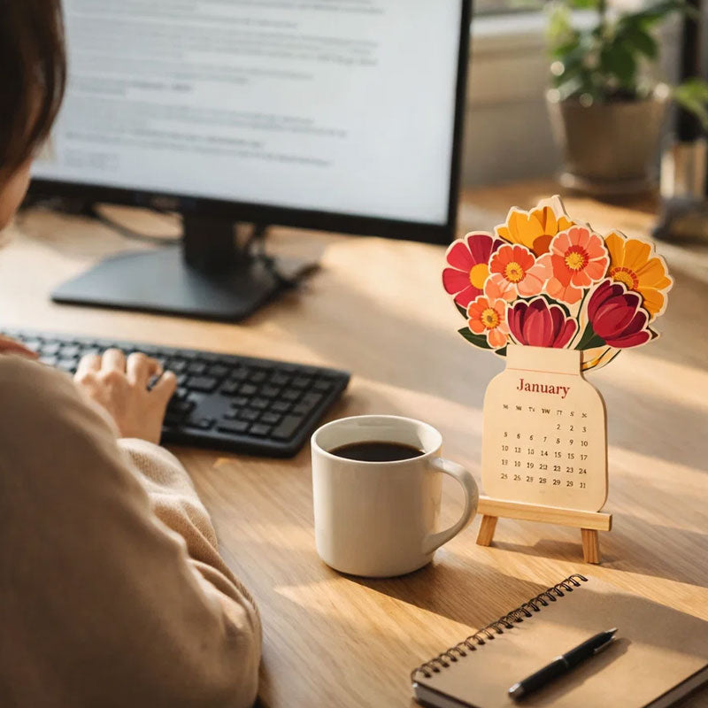 2026 Floral Desk Calendar