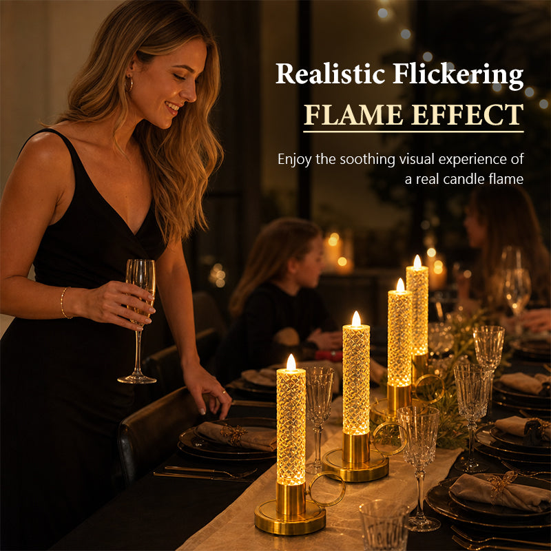 Elegant LED Bubble Candle Lamp – Gold-Tone Flameless Table Lamp for Bedroom, Dining Table & Cosy Home Decor