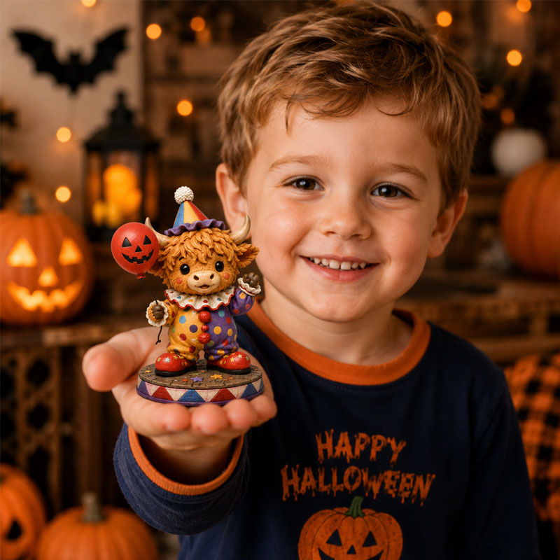 🐮🎃3D Highland Cow Halloween Countdown Calendar – 24-Day Surprise Box with Collectible Mini Figures