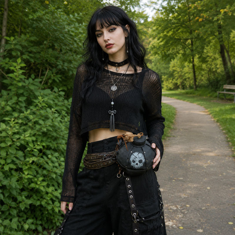 💣🏴‍☠️Pirate Skull Statement Bag – Gothic Novelty Crossbody Purse