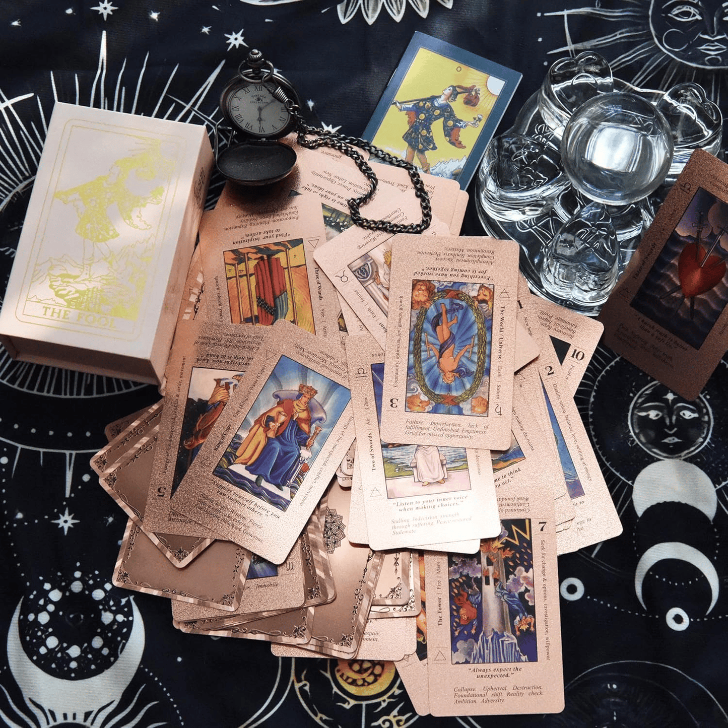 Witchy Cauldron Rose Gold Tarot Cards