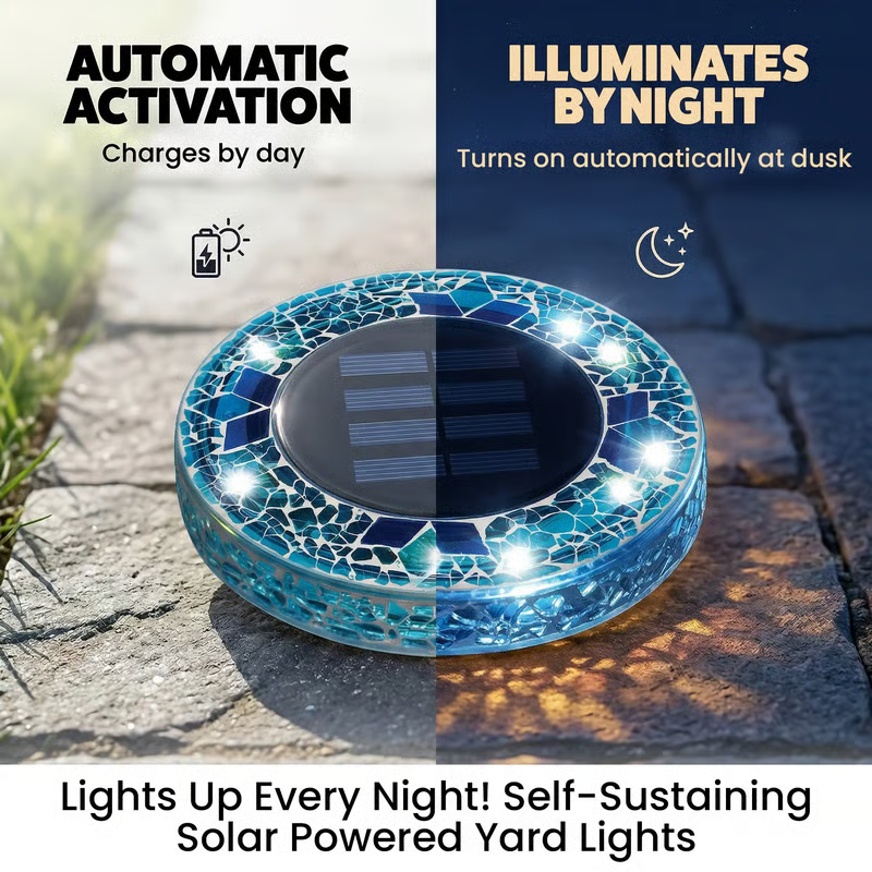 ✨ EDITORS' PICK: 49% OFF丨🌙 Solar Mosaic Garden Lights for Pathways, Patios & Lawns