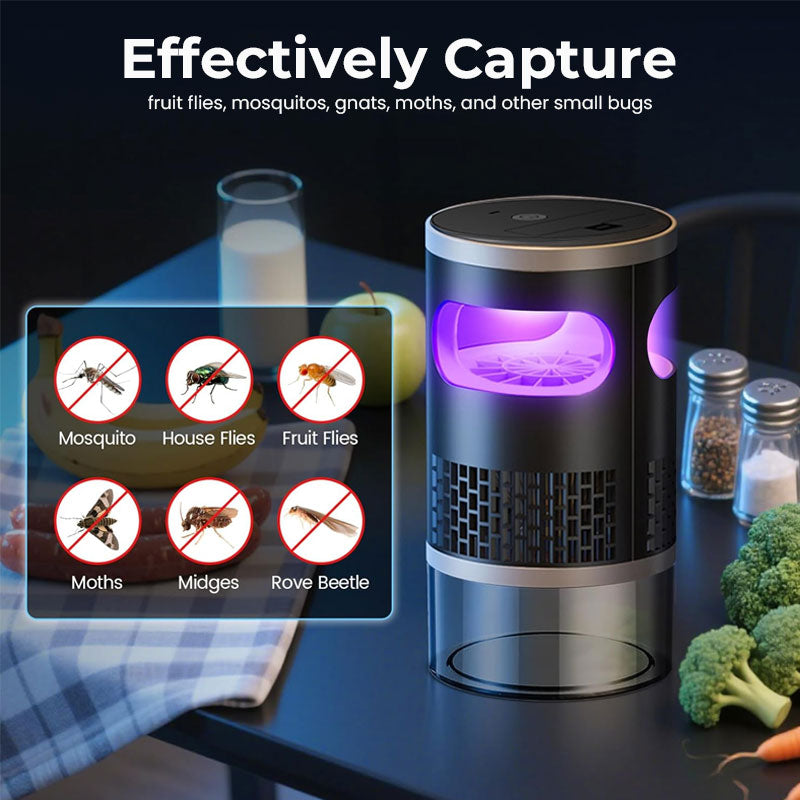 🦟 USB Quiet Suction Mosquito Trap Lamp – Portable Indoor Bug Catcher with Soft Night Light