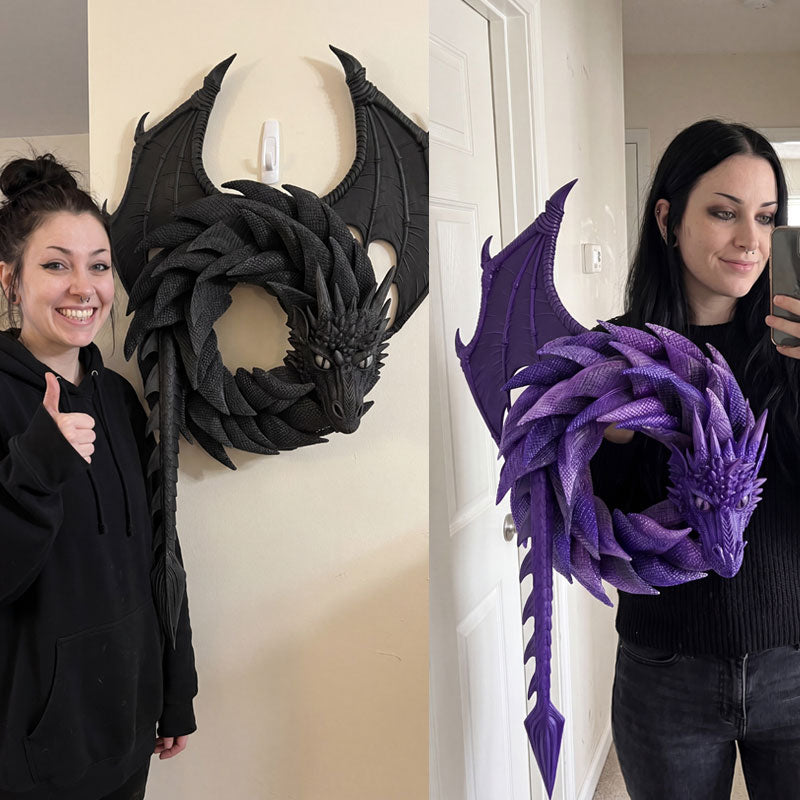 Handmade Dragon Wreath – Fantasy Gothic Wall & Door Decor for Dragon Lovers