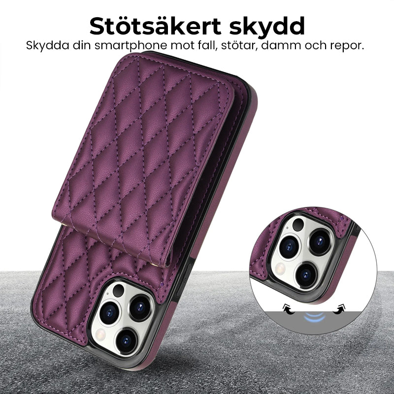 Korthållare i Chanel-stil med långt axelband i rep, damfodral