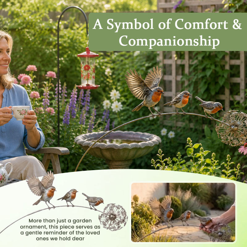 Robin Memorial Garden Stake – “Loved Ones Are Near”