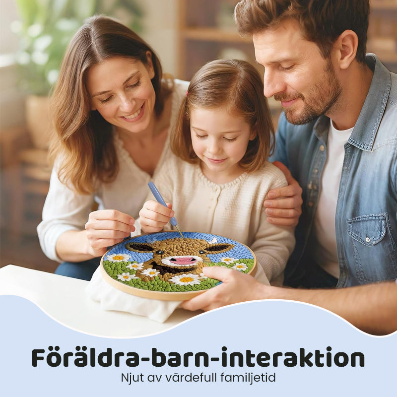 DIY Hålslagningssats för nybörjare - Söt djurbroderi