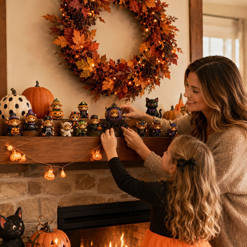 🐮🎃3D Highland Cow Halloween Countdown Calendar – 24-Day Surprise Box with Collectible Mini Figures
