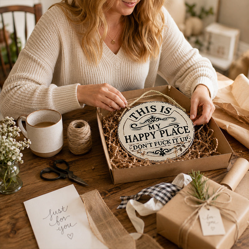 This Is My Happy Place Iron Sign – Rustic Metal Wall Decor for Garden, Porch, Patio & Cozy Corners