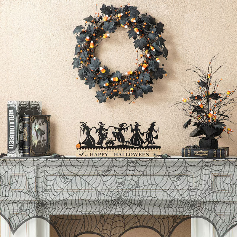 Halloween Countdown Calendar – 31-Day Witch Silhouette Decor with Movable Pumpkin Marker