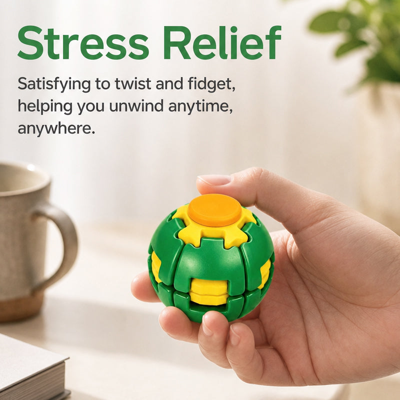 Fidget Spinner Decompression Ball – Pocket Press-to-Spin Desk Toy for Kids & Adults
