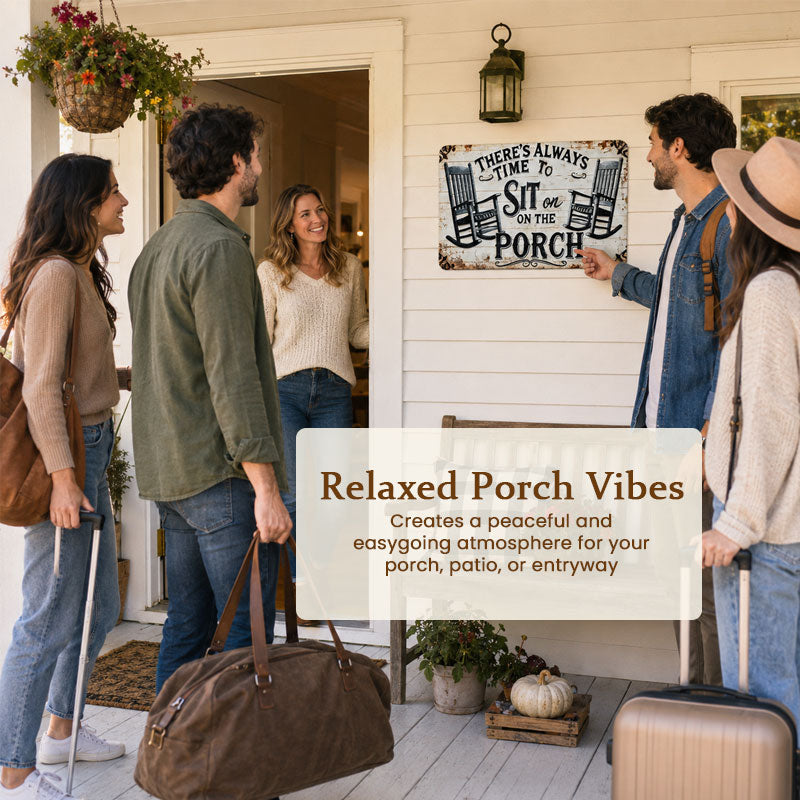 🌾Porch Therapy Vintage Metal Sign – Rustic Farmhouse Wall Decor for Porch, Patio & Entryway