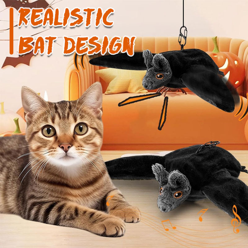 🦇 Remote Control Plush Bat Cat Toy – Rechargeable Interactive Cat Toy with Moving Wings & Sound