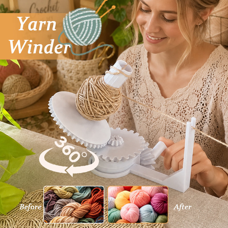 Manual Yarn Winder for Crochet & Knitting – Hand-Crank Yarn Ball Winder for Center-Pull Cakes, Craft Room Organization & Yarn Storage